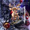 2PCS car pendant charming acrylic  2D flat reindeer baby, decorated with cars and trees, ideal holiday gift, suitable for Halloween, Christmas