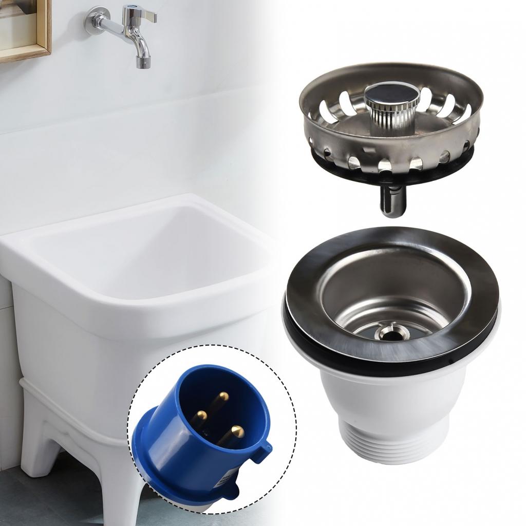 Sink Strainer Modern Opening 60mm Silver Stainless Steel