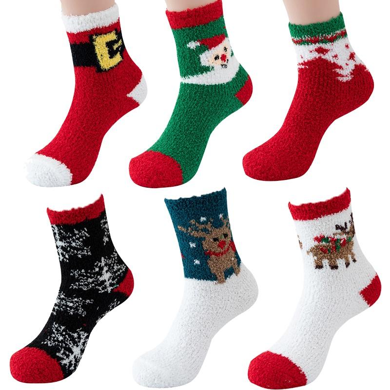 Buy 6 Pair Fuzzy Socks for Women Warm Cozy Slipper Socks Casual Microfiber Fluffy Socks