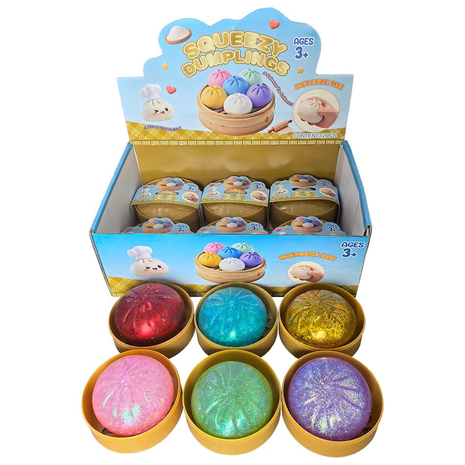Colorful Simulated Dumpling Stress Balls Relaxing Relieve Anxiety Antistress Reusable High Rebound Squeeze Reliever Toy Gift