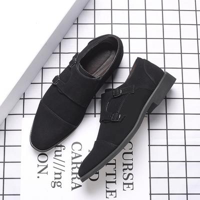 Factory Direct Sales Men's Large Size Casual Fashion Matte Leather Dress Single Shoes Anti-fur Men's Trend Side Buckle Men's Shoes