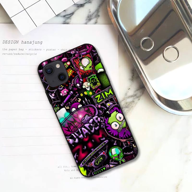 

Чехол для телефона с рисунком Invader Zim для iPhone 11 12 Mini 13 14 Pro XS Max X 8 7 6s Plus SE XR Shell iPhone11PRO