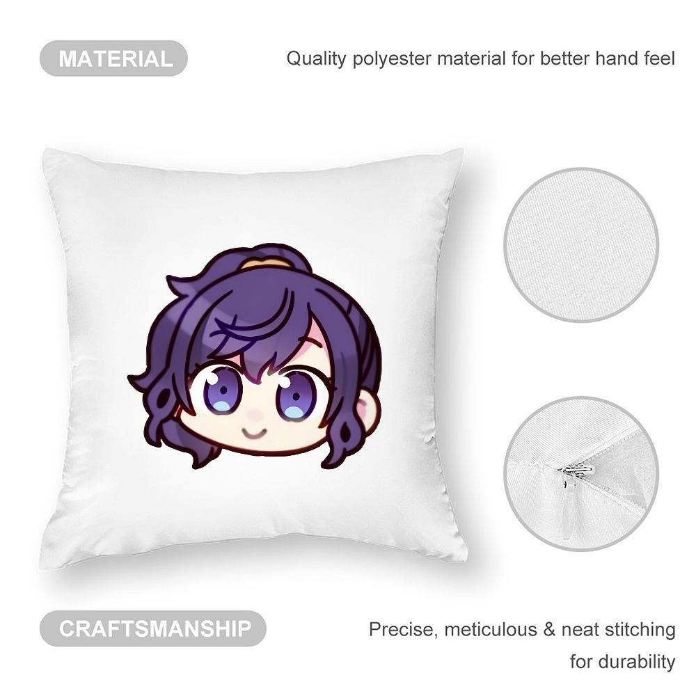 A-Asahina Mafuyu Chibi Pillow Case 3D Print Polyester Fiber 40*40 Cm Home Sofa Throw Pillow Cover Decoration Festival Gift