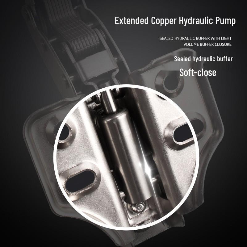 Thickened Hydraulic Damping Airplane Wardrobe Hinge with Fixed Cabinet Copper Rod for Furniture Doors