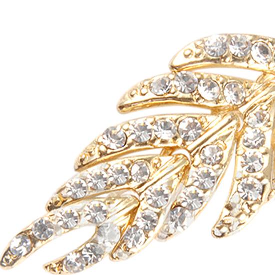 Bauchnabelpiercing-Ring mit Strass-Tannenblatt, goldener Ton, Piercing-Schmuck