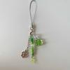Sweet Grass Leaf Bead Charm Pendant Chain Phone Strap Pocket Keychain Strap Hangings Decoration for Key Bag Purse