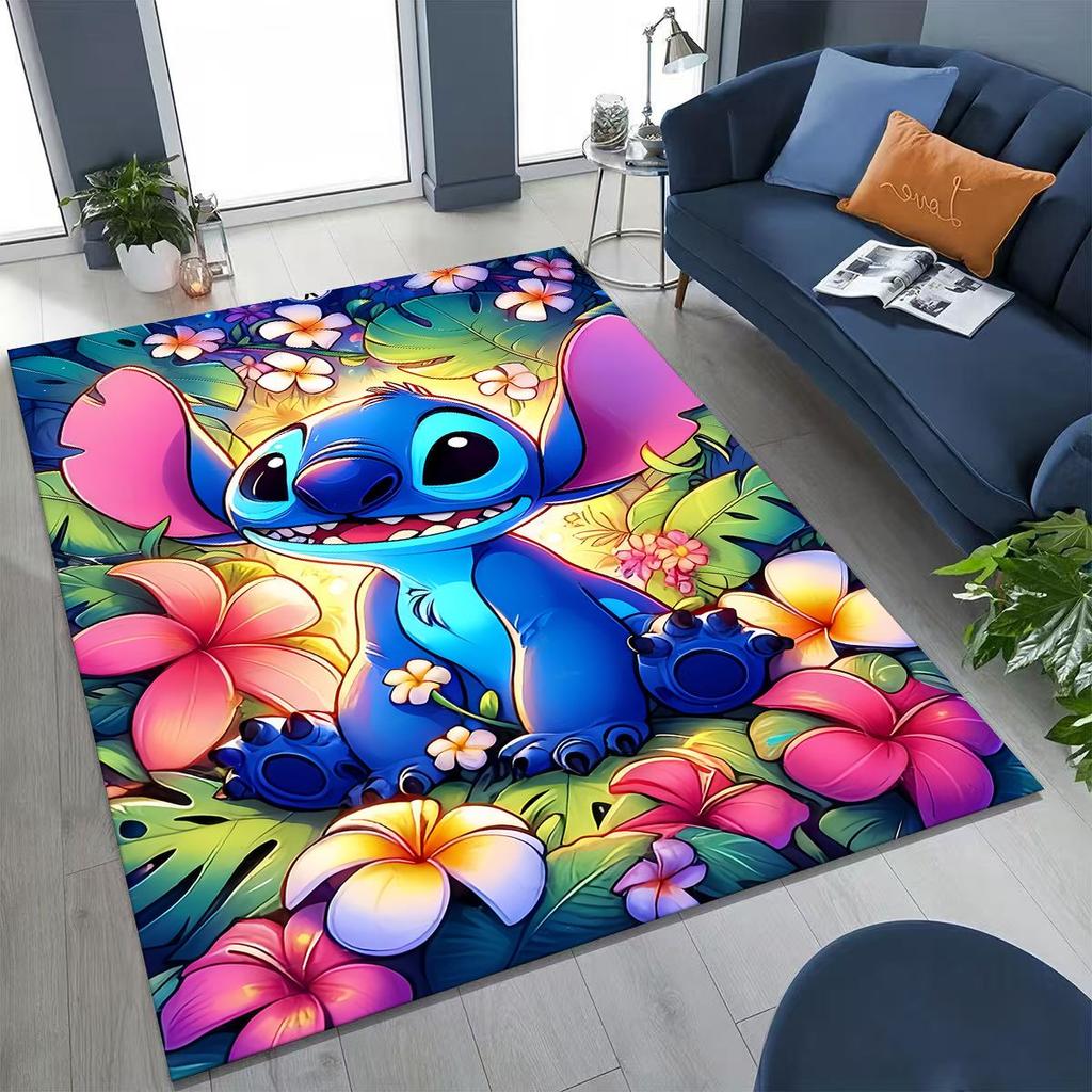 27 Style Stitch 2 Monster Cartoon  Rug for Bedroom Living Room Sofa Home Doormat Decor,Larger Kids Play Non-slip Floor Mat