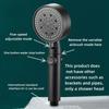 1 High-pressure Multifunctional Handheld Nozzle 5 Modes, 360 ° Adjustable Detachable Hydraulic Jet Shower Head and Pause Switch!