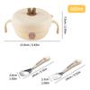 316 Stainless Steel Rice Bowl Children Tableware Anti-scald Food Container With Cutlery Double Handle Kid Feeding Bowl