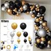 Set di palloncini in lattice da 137/119 pezzi nero, oro e argento, adatto per matrimoni, compleanni, feste pop, addii al nubilato e feste