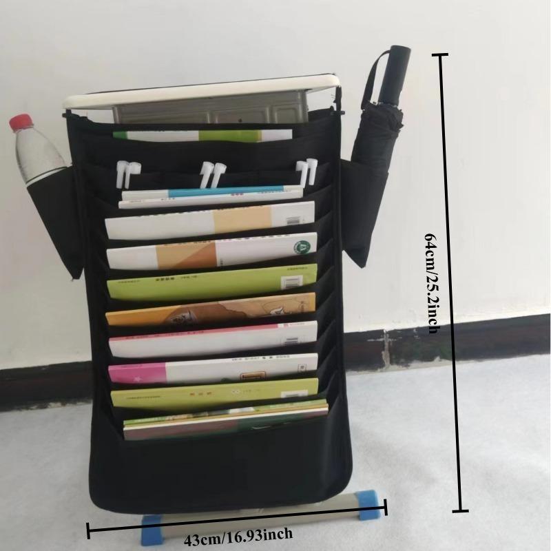 1pcs Desk Side Storage Bag Hanging Book Bag for Students Desktop Organizer Pouch