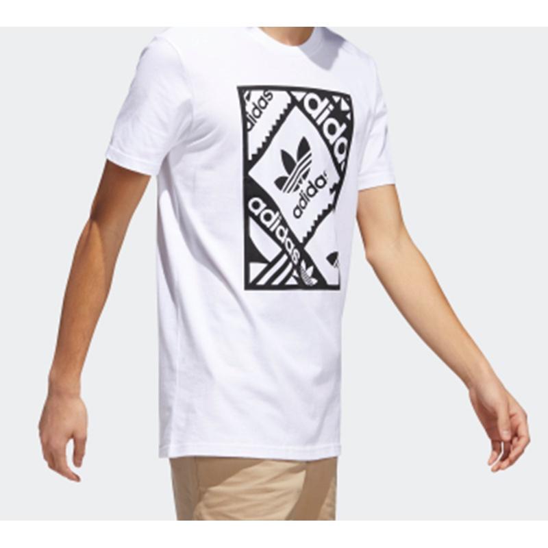 adidas Originals StampTee Logo Printing Short Sleeve White Men's CW2360