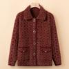 Medium Mother Imitation Mink Hair Knitted Jacket Middle-aged and Elderly Women's Clothing Thickened Large-size Sweater Jacket Old Lady Clothes