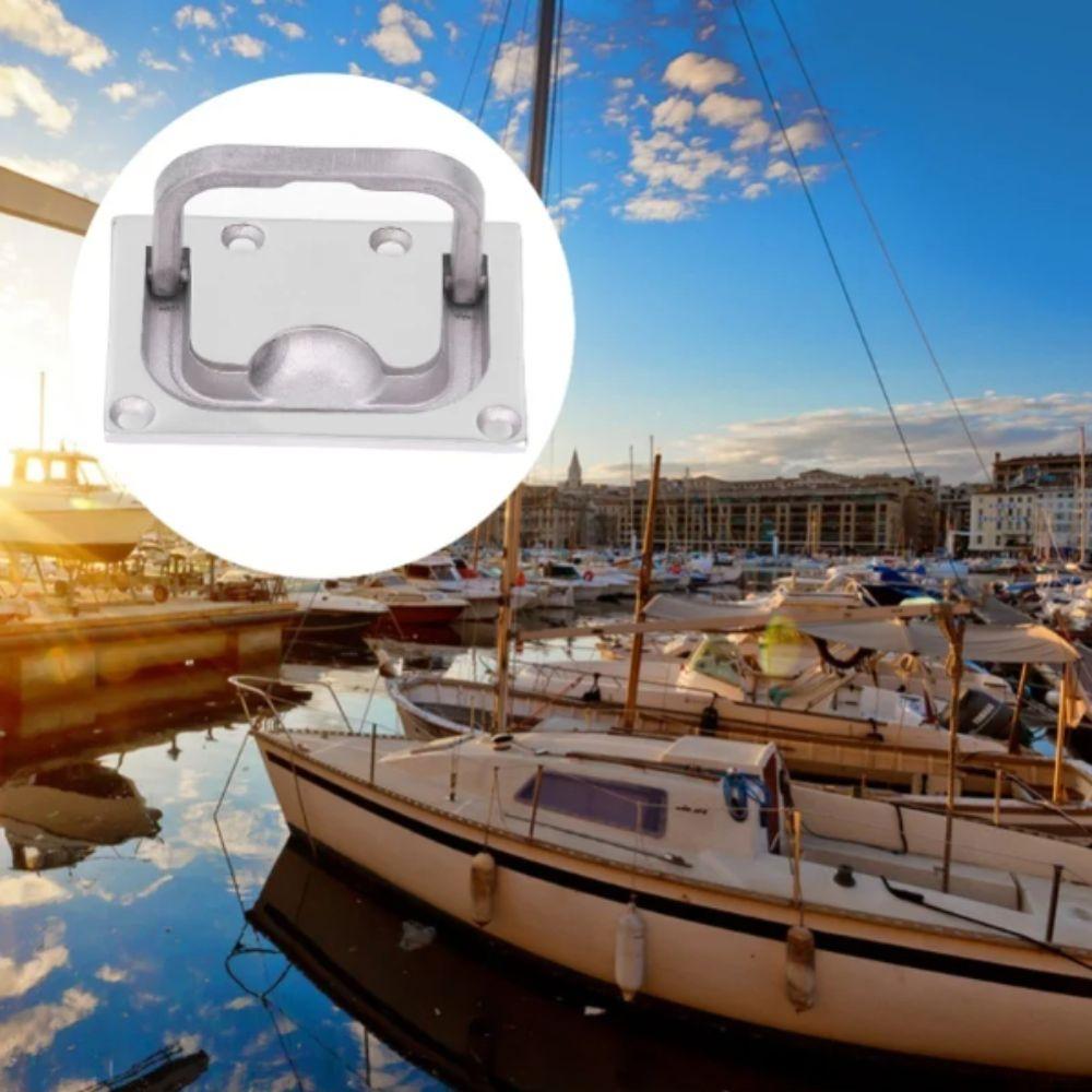 Mirror Finish Marine Hardware Square Shape Boat Hardware Floor Buckle Yacht Accessories  Deck Cover