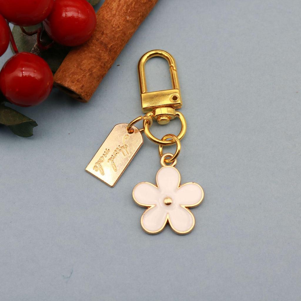 Colorful Flower Double-Sided Drip Oil Keychain Pendant