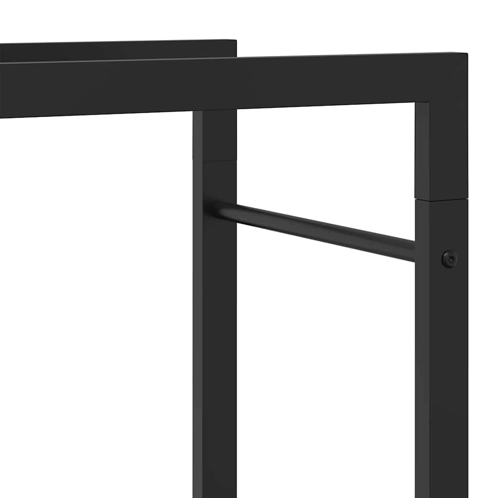 Firewood Rack Matte Black 50 x 28 x 132 cm Steel