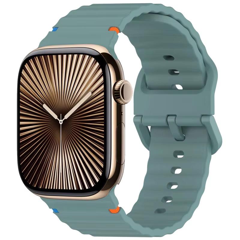 Renkli Noktalı Apple iWatch 11 Ultra Dalga Silikon Kayış