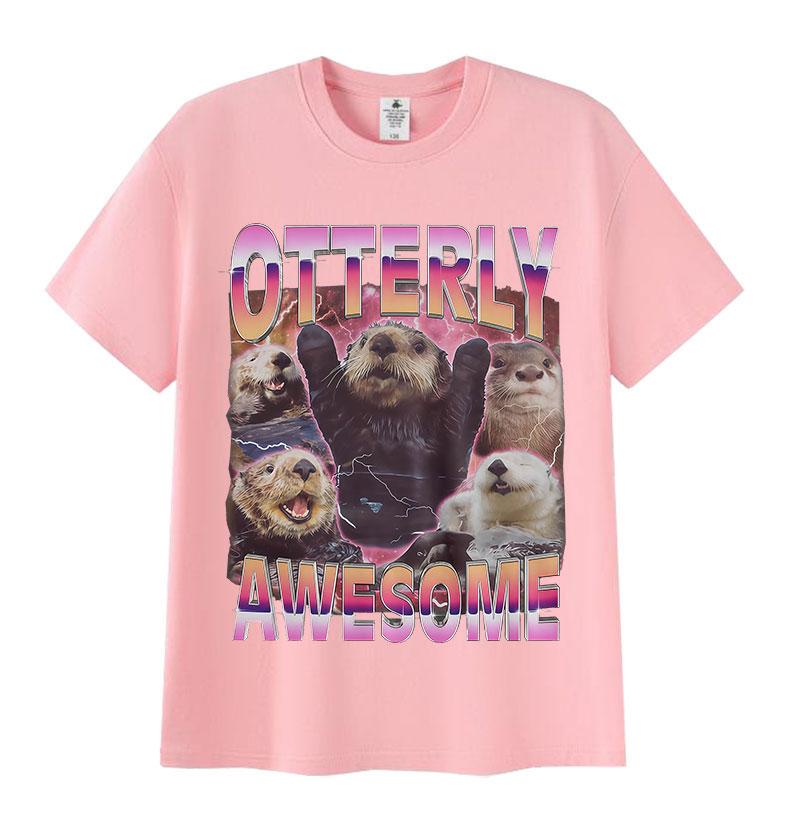 Funny Otter Animal Meme Graphic T Shirts Men Women Harajuku High Quality Vintage T-shirt Summer Casual Cotton Short Sleeve Tees