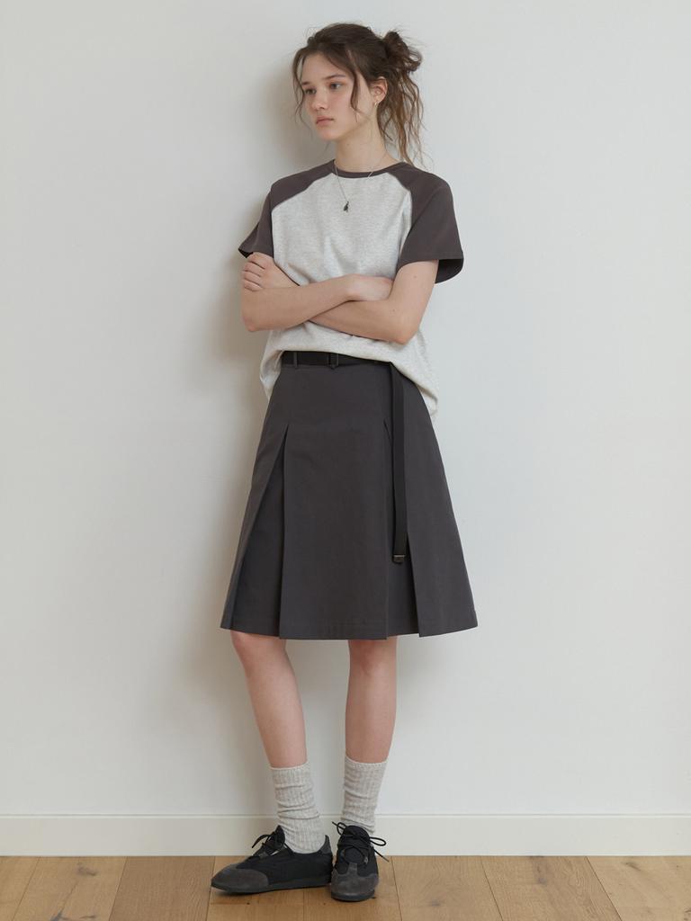Deomiteun Hound Cotton Skirt (Charcoal)