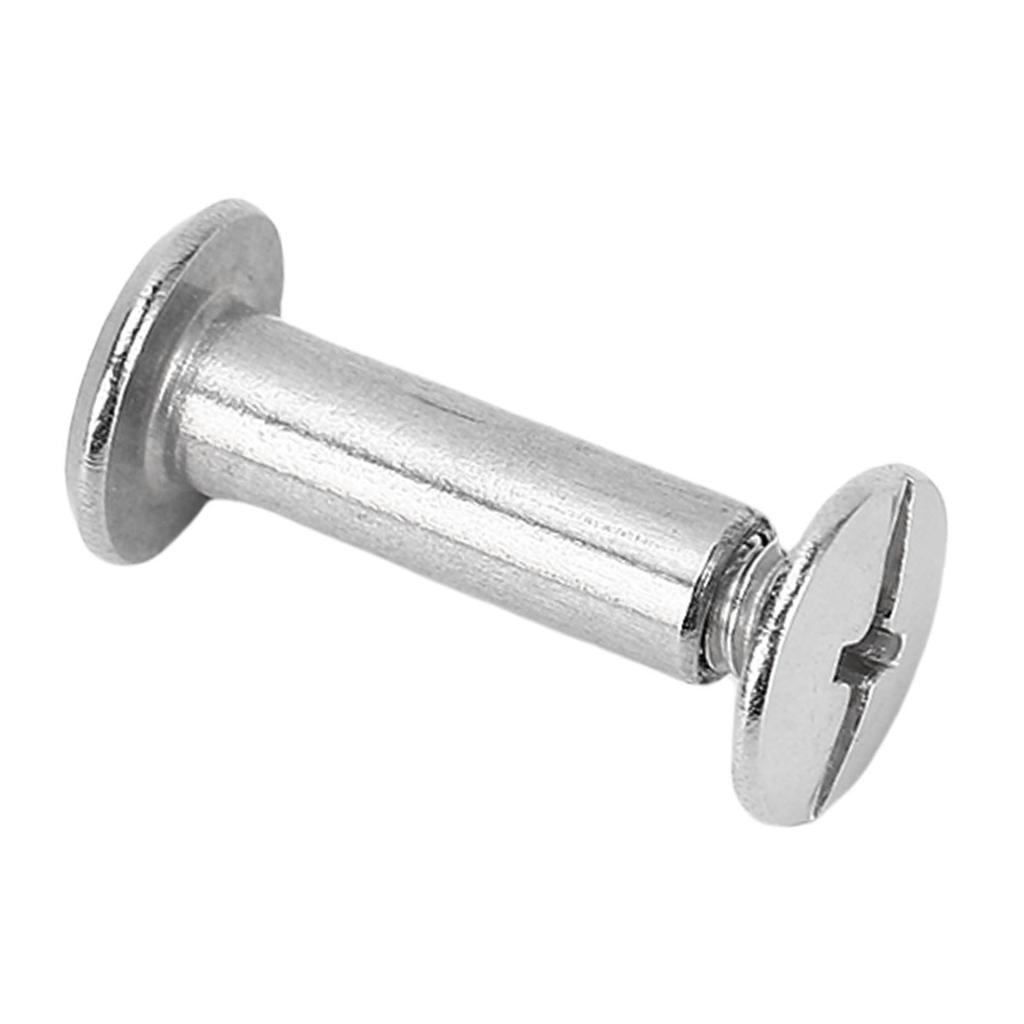 50 Sets Rivet and Screw M3.5 Stainless Steel Flat Round Head Rivet Fastener Set for Leather Crafts