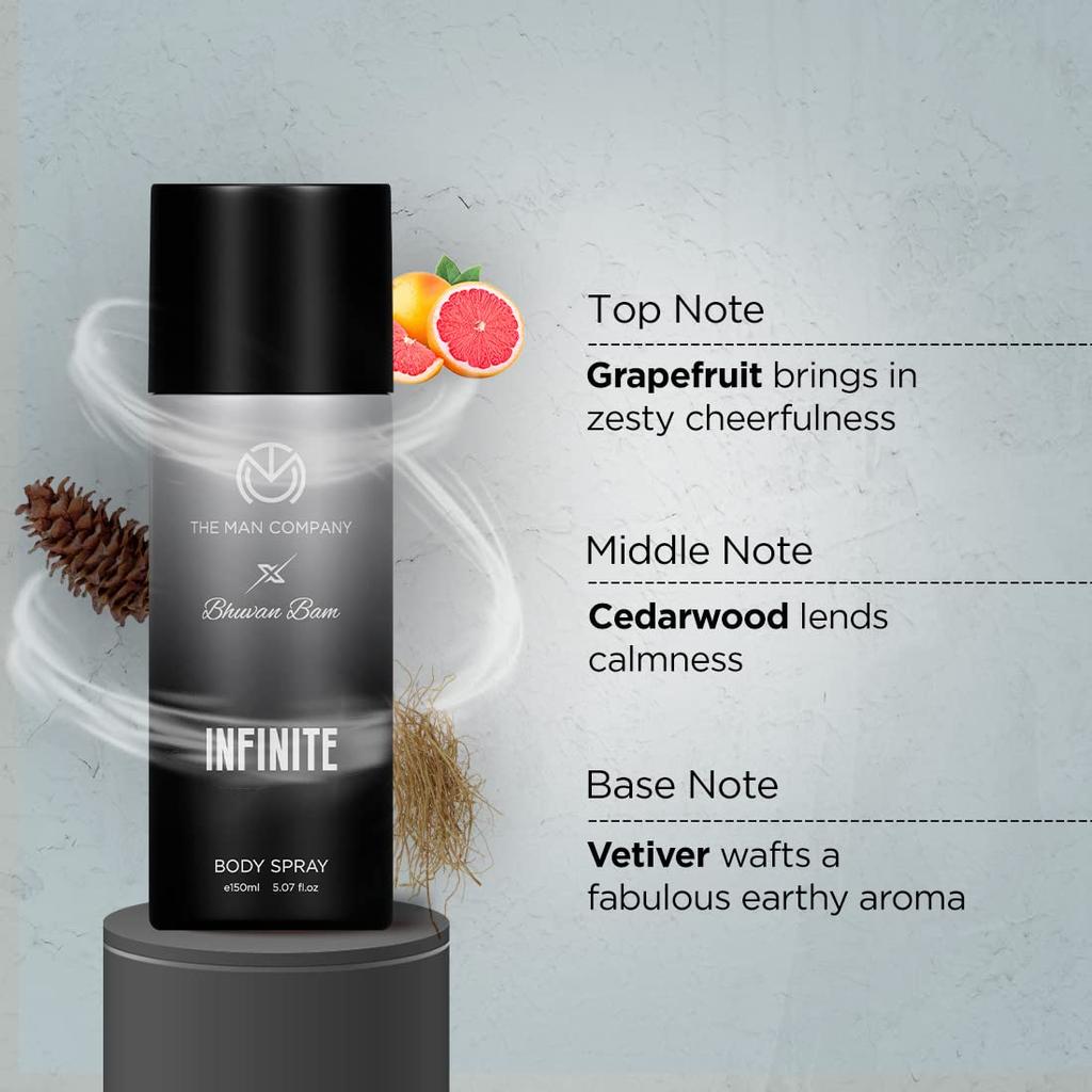 The Man Company Infinite Body Spray for Men - 150ml | Premium Long-Lasting Fragrance | Daily Office Wear Deodorant | Gift for him