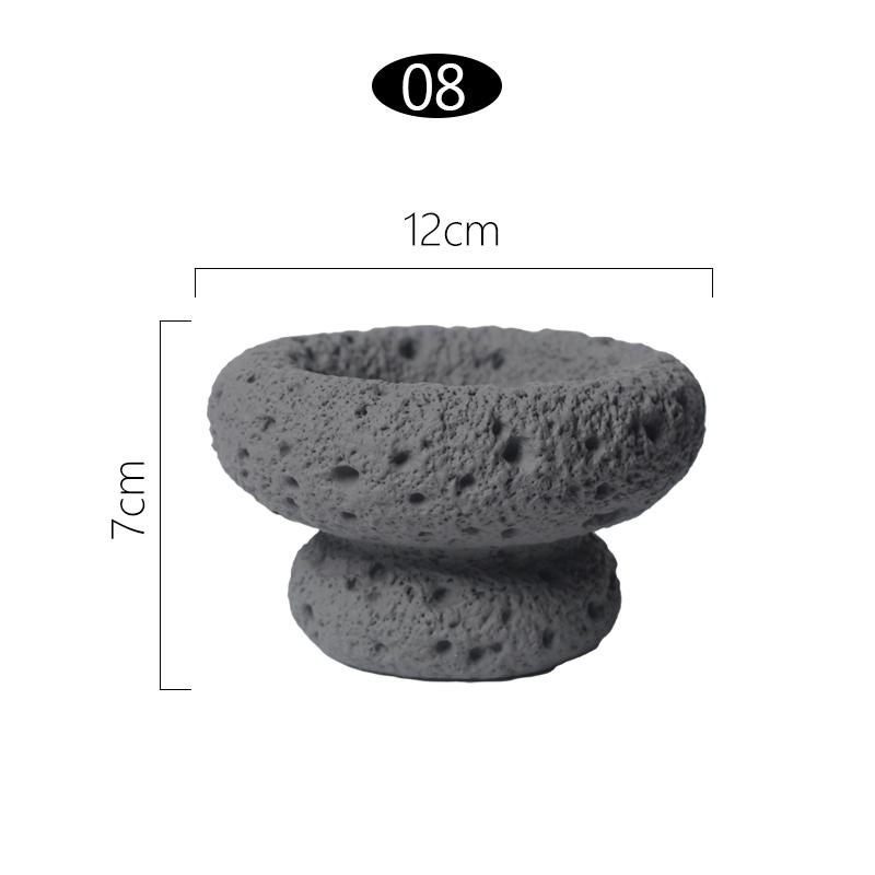 Cement Mini Flowerpot Imitation Volcanic Stone Candle Container Personality Textured Cactus Green Plant  Bonsai Flower Pot