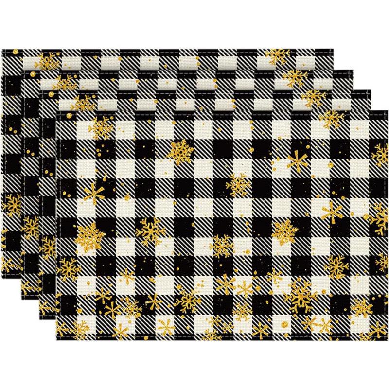 Cross-Border Bestseller Christmas Linen Placemat - Festive Letters & Colors for Restaurant Decoration