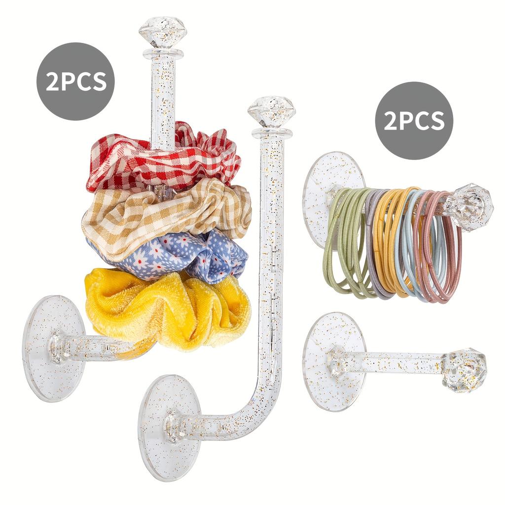 2/4pcs Headband Holder Scrunchie Organizer Stand Hair Accessories Organizer Storage Shelf For Headbands Hairband Hair Ties Clear