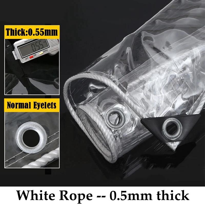 0.35/0.55MM Thickness Transparent PVC Tarpaulin Rainproof Cloth Balcony Windows Awning Tarp Pet House Waterproof Cover Tarpaulin
