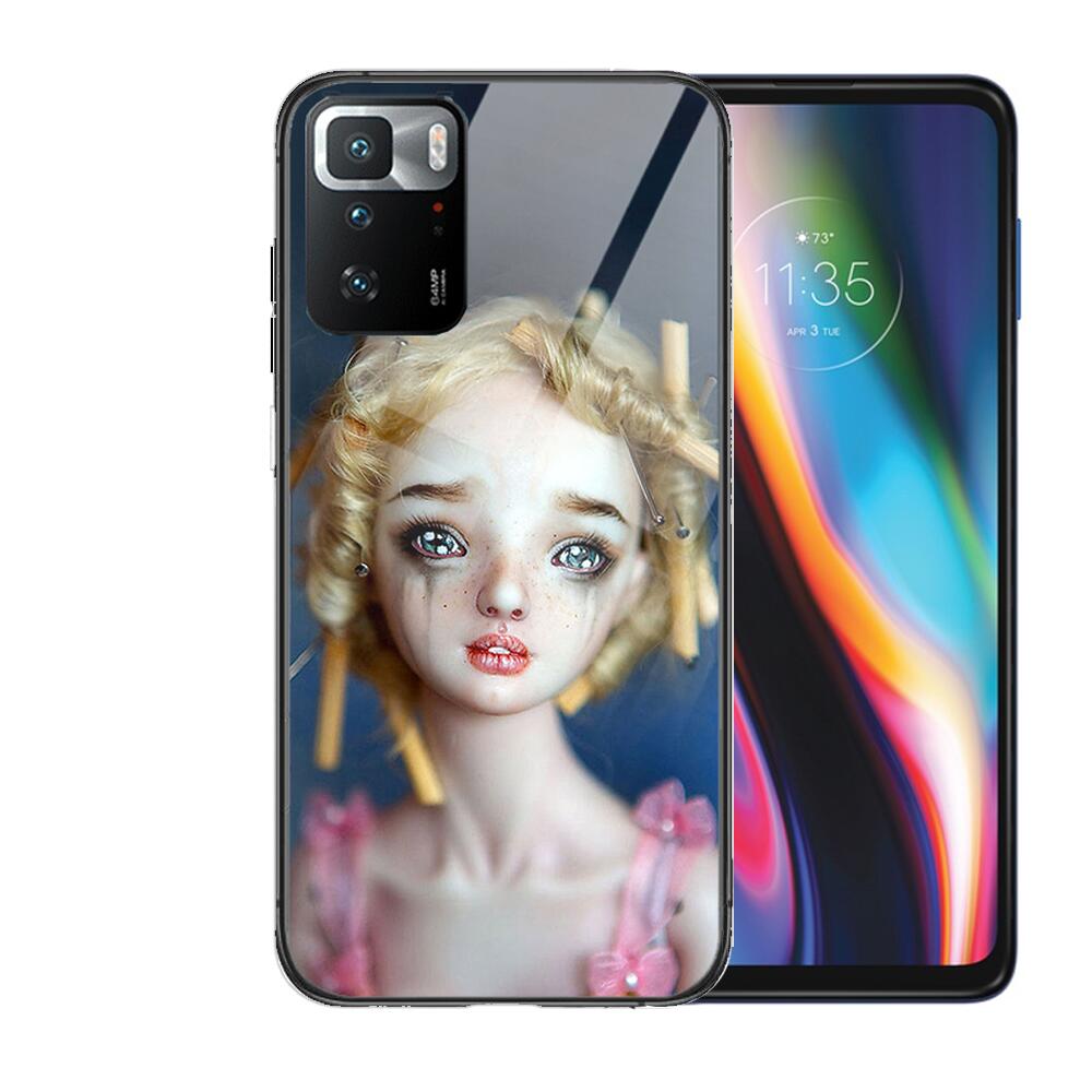 Krajews Bambole Spaventose cover Guscio in Vetro Temperato Custodia per Telefono Per XiaoMi Redmi Note 10 9S 8 7 6 5 A 10t Pro 9T Cover Pre Custodie