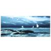 PVC Adhesive Sea Boat Sail Pattern Aquarium Background Poster Sticker Fish Tank Decoration122x50cm