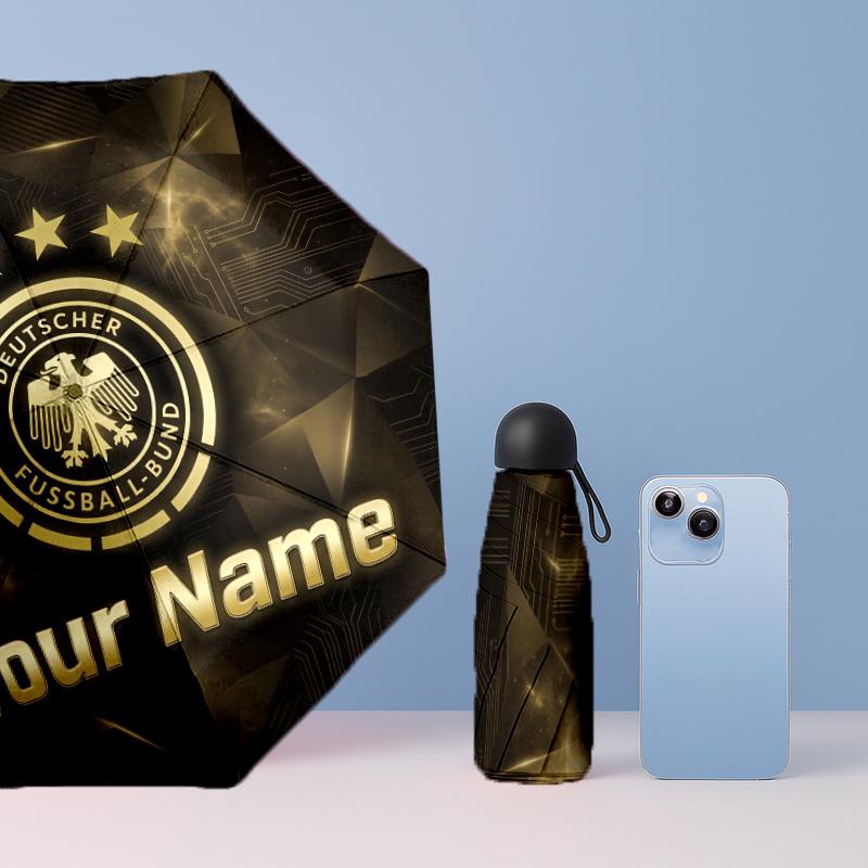 Germany national football team Manual Five Fold 8 Rib Umbrella Support Custom Text, Lightweight Travel Umbrella