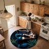 Colorful Raccoon,Round Area Rug,Carpet Rug for Living Room Bedroom Sofa Playroom Decor,Non-slip Floor Mat