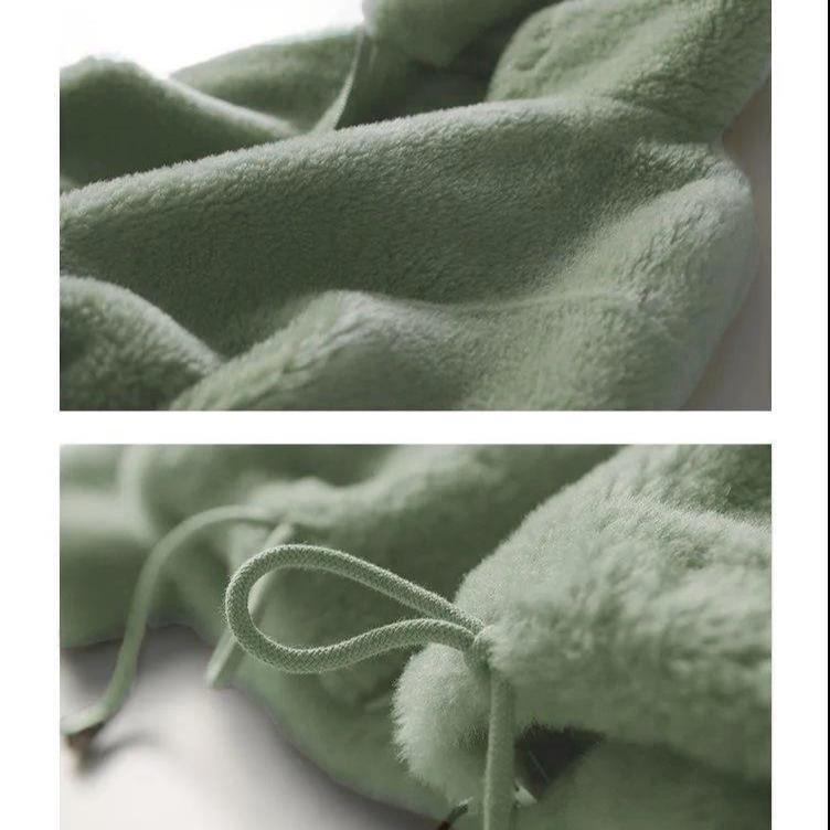 Women's Coral Velvet High-Collar Zipper Sweatshirt - Double-Sided Thickened for Autumn/Winter