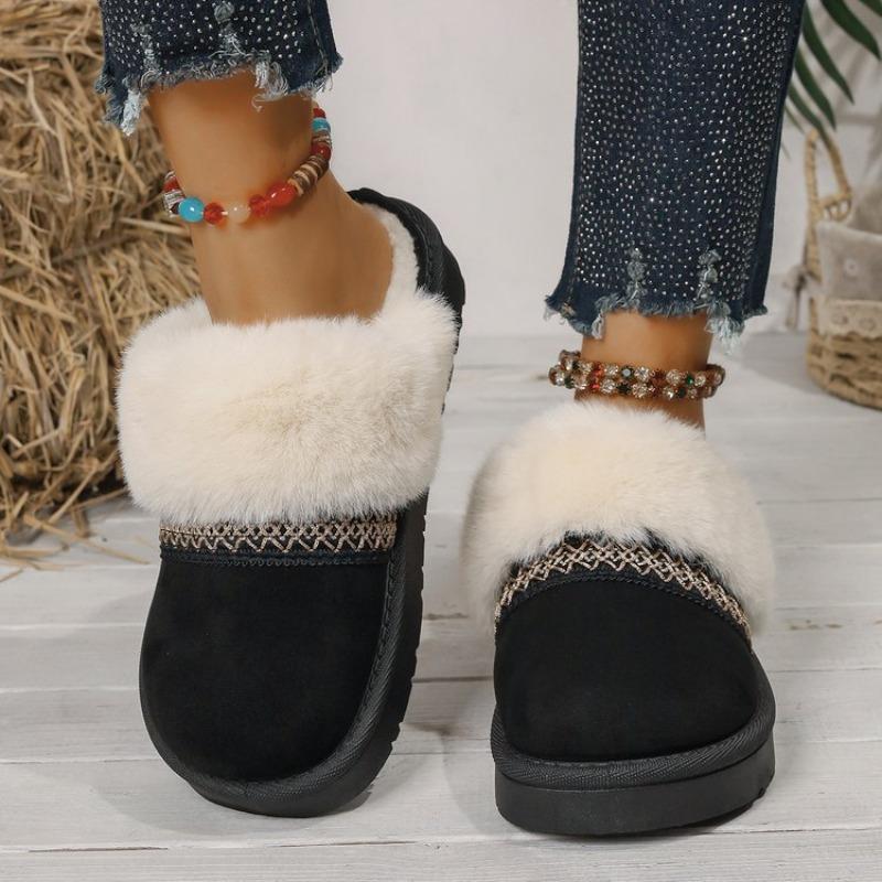 Large size thick-soled piled thickened cotton slippers for women's autumn and winter new warm cotton shoes for women