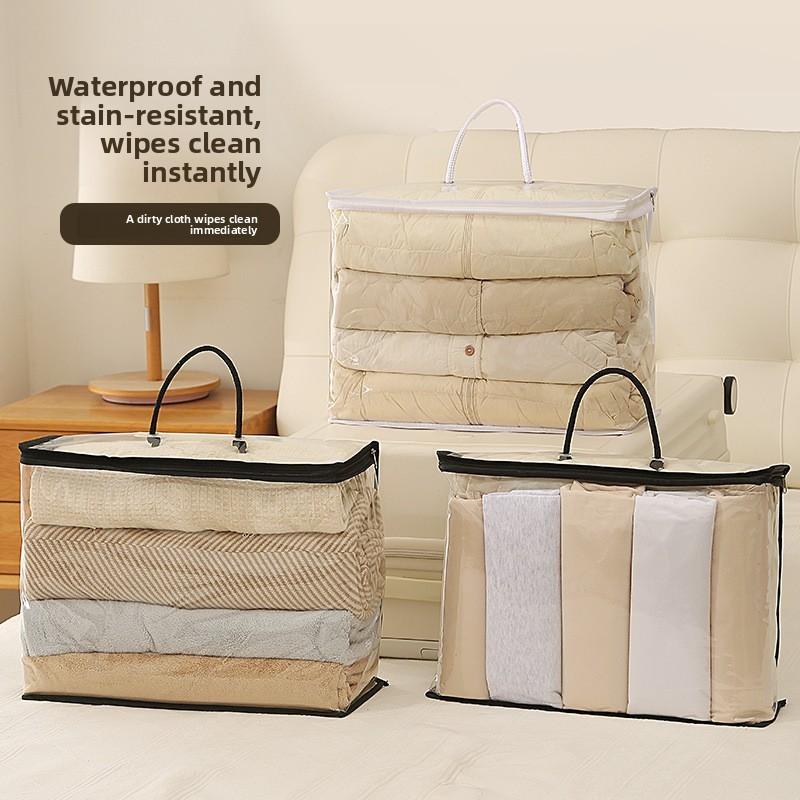Large Capacity Pvc Storage Bag With Zipper For Bedroom Travel And Clothes Organization