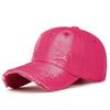 Spring & Autumn Distressed Duckbill Cap - Curved Brim, Ripped Edges, Unique Style Sunshade Hat