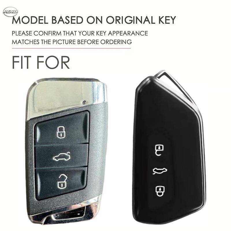 Car Key Case Full Cover Shell For VW Volkseagen Golf 8 MK8 ID.3 ID.4 Cupra Skoda Octavia SEAT Leon MK4 2020-2024 AUTO Key Chain