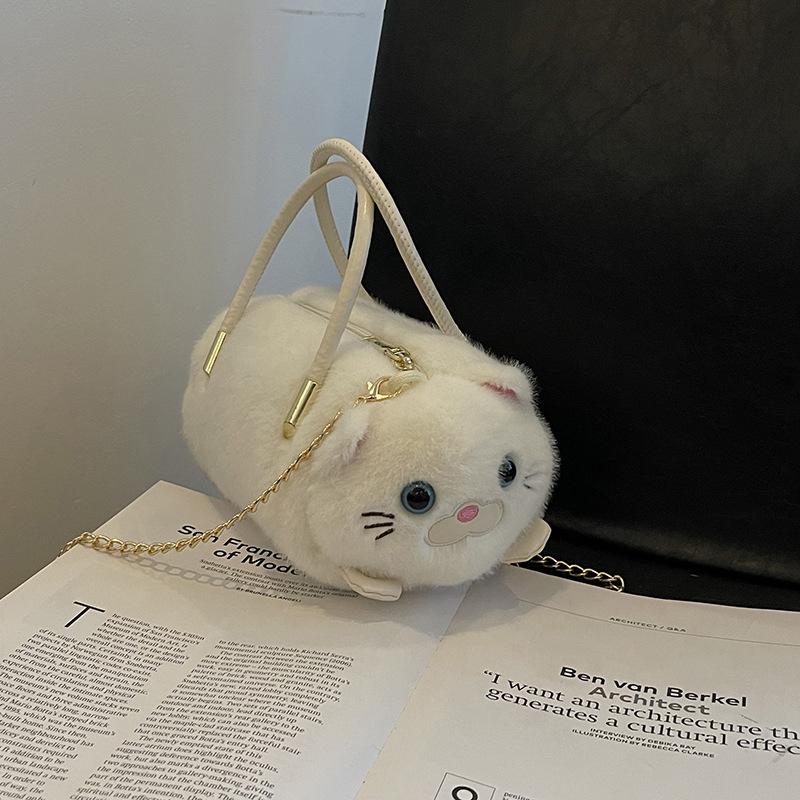 

Мультяшная Милая Плюшевая Кошка Большая Вместимость Ручная Сумка Через Плечо Портативная Сумка для Поездок