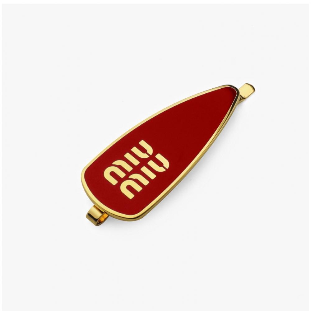 Miu Miu 5if147 2f6t F0011 Logo Enamel Hair Clip