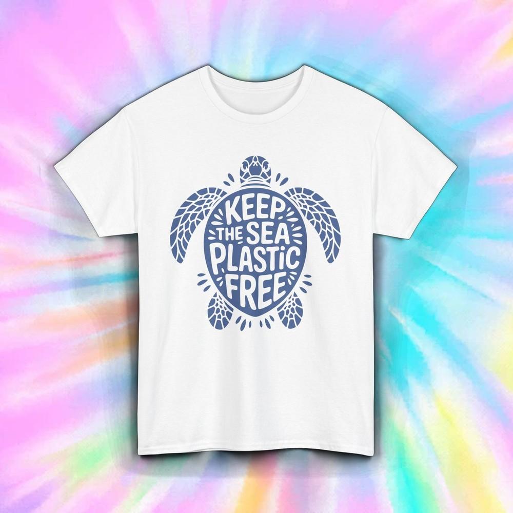 

Keep The Sea Plastic Free Shirt Turtle Ocean Eco Earth Day Environmental Tee S-5 3XL