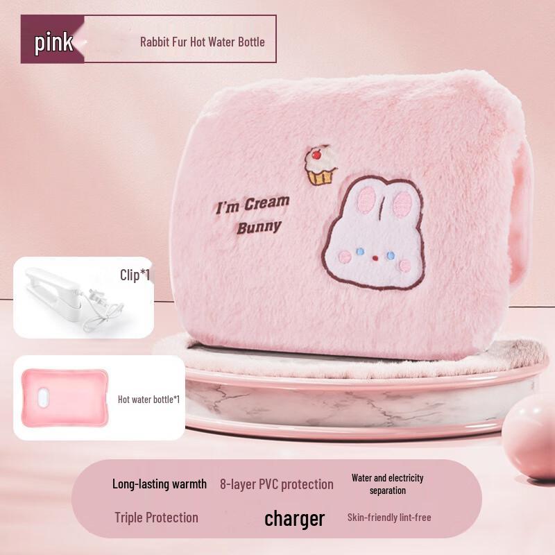 

Rechargeable Plush Rabbit Hot Water Bottle Hand Warmer