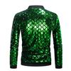 Men's Sequined Plaid Stand Collar Jacket – Trendy Spring/Autumn Fashion