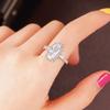 Huitan Simple Crystal Geometric Cubic Zirconia Rings for Women  Color Elegant Lady's Accessory Wedding Engagement Jewelry