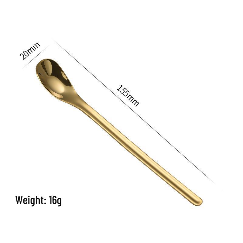 304 Stainless Steel Yuanbao Children's Long Handle Dessert & Mixing Spoon