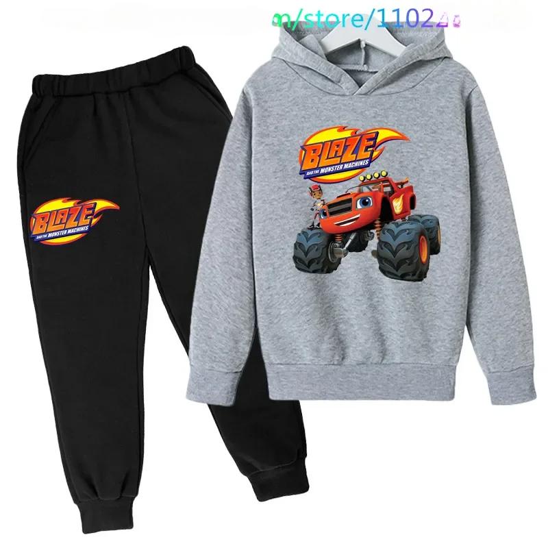 Topo De Bolo Blaze And The Monster Machines 4 bluza z kapturem ubrania dla dzieci ubrania dla dziewczynek dziecięcy jesienny garnitur chłopięca bluza i spodnie