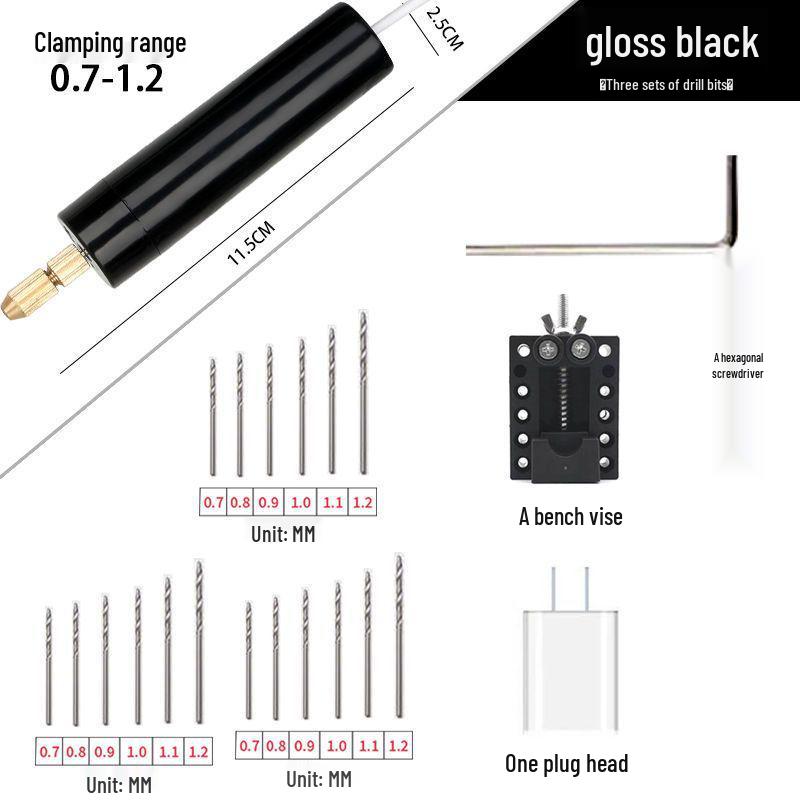 Mini Handheld Electric Drill & Grinder - Low Power Tool for Precision Hole Punching