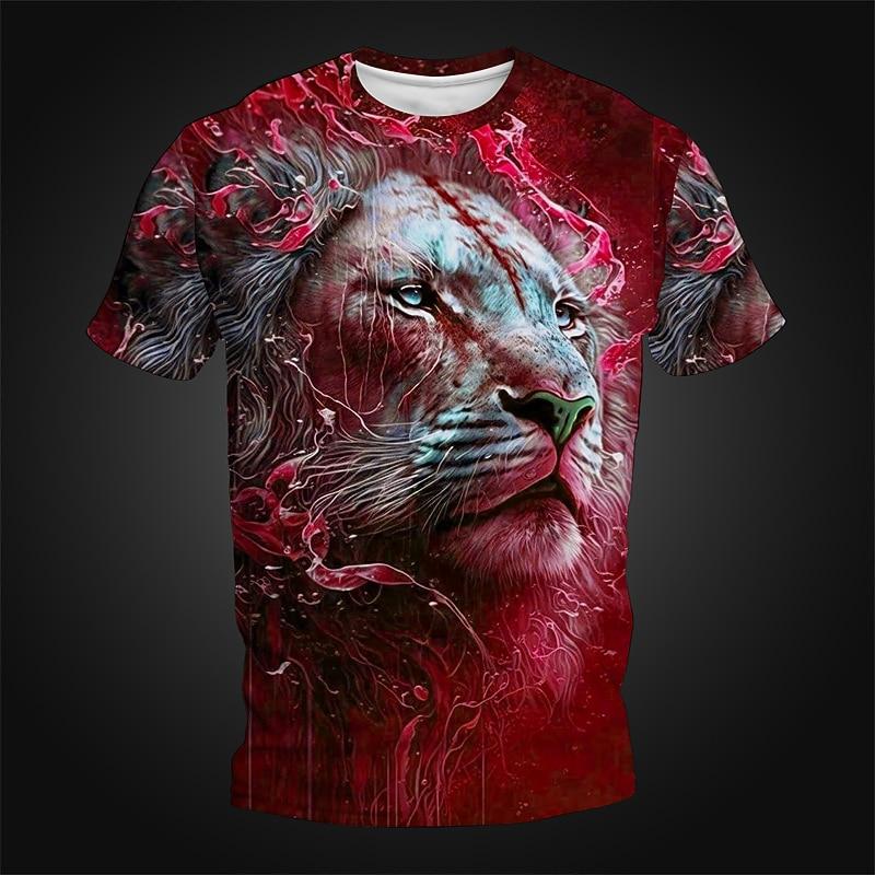 Men's Graphic Animal Dragon T Shirt Tee Short Sleeve T Shirt 3D Print Crew Neck Shirt Vintage Fashion Designer Outdoor Casual
