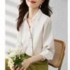 Mode Drehen Unten Kragen Chiffon Bluse Frauen Büro Button Up Damen Shirts Langarm Frau Tops Elegante Kleidung 29978