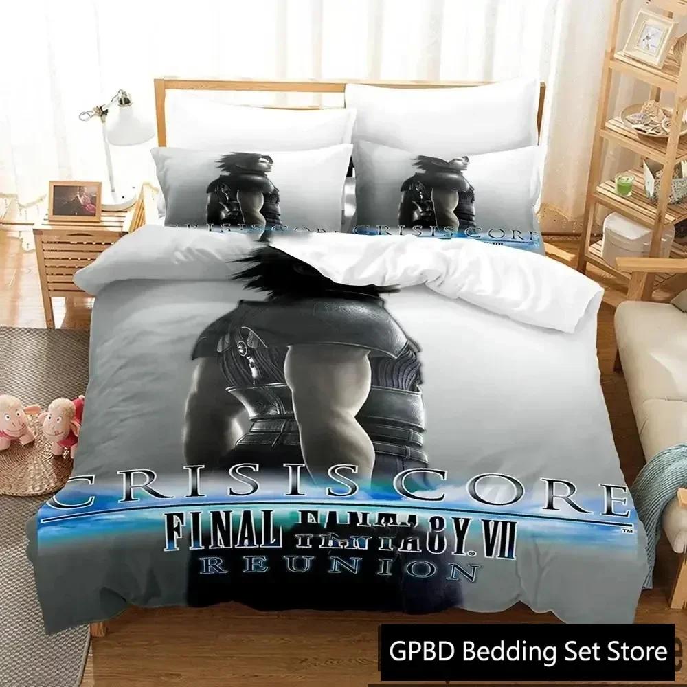 3D Print Game Crisis Core Final Fantasy Vii Bedding Set Boys Girls Twin Queen King Size Duvet Cover Pillowcase Bed Boys Adult